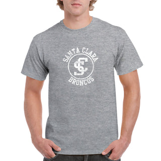 Santa Clara Broncos Distressed Circle Logo T-Shirt - Sport Grey