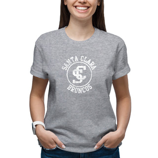 Santa Clara Broncos Distressed Circle Logo T-Shirt - Sport Grey