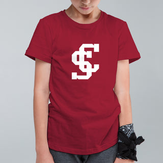Santa Clara Broncos Primary Logo Youth T-Shirt - Cardinal