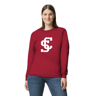 Santa Clara Broncos Primary Logo Long Sleeve - Cardinal