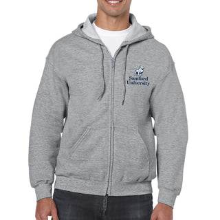 Samford Logo LC Zip Hoodie - Sport Grey