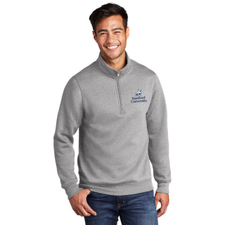 Samford Logo LC 1/4 Zip - Athletic Heather