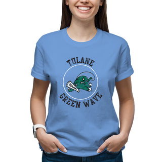 Tulane University Green Wave Distressed Circle Logo T-Shirt - CBlue