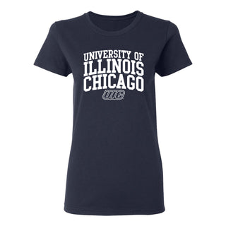 University of Illinois at Chicago Flames Arch Logo Women's T-Shirt - Navy