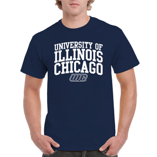 University of Illinois at Chicago Flames Arch Logo T-Shirt - Navy