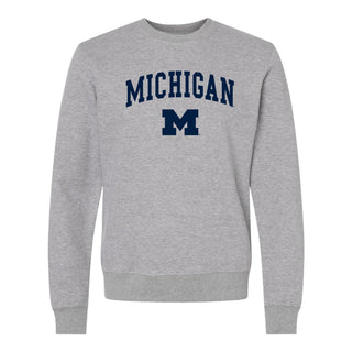 Michigan Arch Logo JA BTB Fleece Crewneck Sweatshirt - Oxford