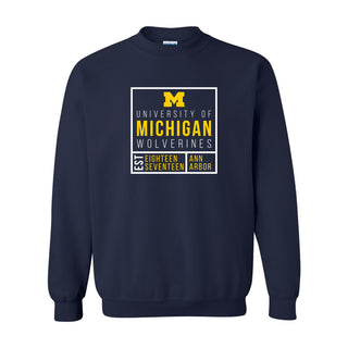 Michigan Box Label Crewneck - Navy