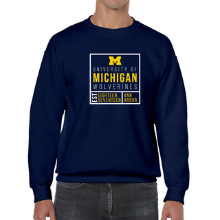 Michigan Box Label Crewneck - Navy