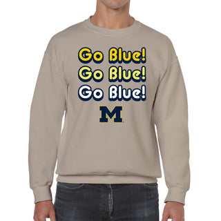 Michigan Go Blue Repeat Crewneck Sweatshirt - Sand
