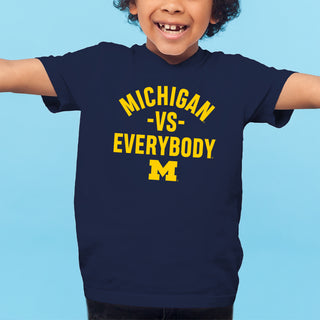 Michigan Vs Everybody Youth T-Shirt - Navy