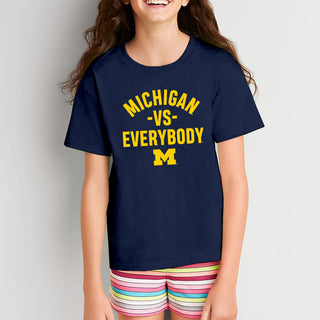 Michigan Vs Everybody Youth T-Shirt - Navy