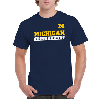 Michigan Volleyball Slant T-Shirt - Navy