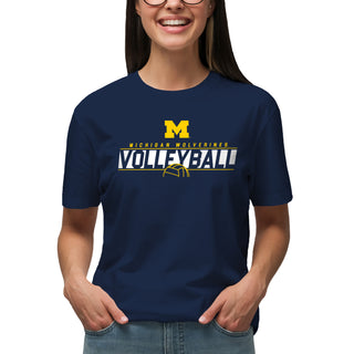 Michigan Volleyball Charge T-Shirt - Navy