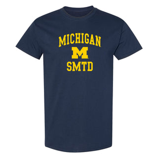 Arch Logo University of Michigan SMTD Basic Cotton Short Sleeve T-Shirt - Navy