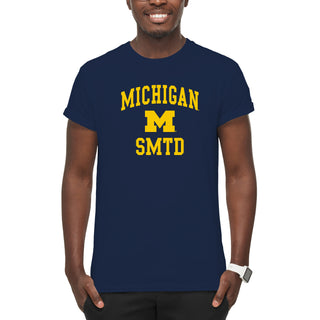 Arch Logo University of Michigan SMTD Basic Cotton Short Sleeve T-Shirt - Navy