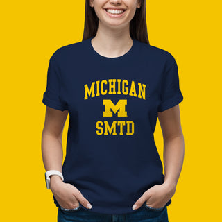 Arch Logo University of Michigan SMTD Basic Cotton Short Sleeve T-Shirt - Navy