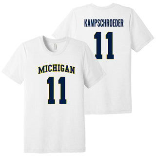 Michigan NIL Kampschroeder 11 Canvas Triblend T-Shirt - Solid White