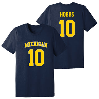 Michigan NIL Hobbs 10 Canvas Triblend T-Shirt - Solid Navy