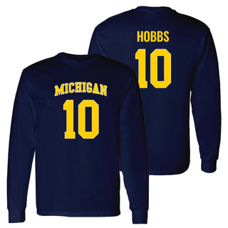 Michigan NIL Hobbs 10 Long Sleeve - Navy