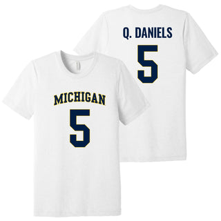 Michigan NIL Daniels 5 Canvas Triblend T-Shirt - Solid White