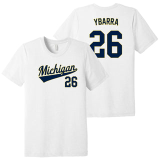 Michigan NIL Baseball Ybarra 26 Triblend T-Shirt - White