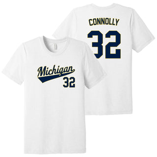 Michigan NIL Baseball Connolly 32 Triblend T-Shirt - White