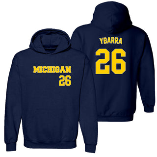Michigan NIL Baseball Ybarra 26 Hoodie - Navy