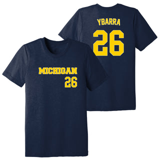 Michigan NIL Baseball Ybarra 26 Triblend T-Shirt - Solid Navy