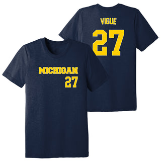 Michigan NIL Baseball Vigue 27 Triblend T-Shirt - Solid Navy