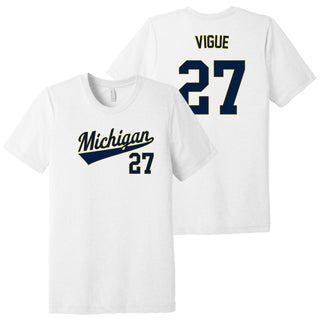 Michigan NIL Baseball Vigue 27 Triblend T-Shirt - White