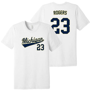 Michigan NIL Baseball Rogers 23 Triblend T-Shirt - White