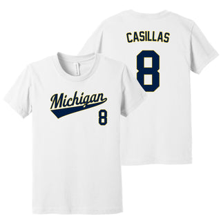 Michigan NIL Baseball Casillas 8 Triblend T-Shirt - White