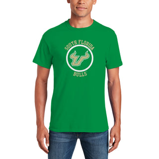 South Florida Bulls Distressed Circle Logo T-Shirt - Irish Green