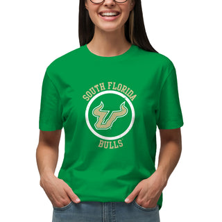 South Florida Bulls Distressed Circle Logo T-Shirt - Irish Green