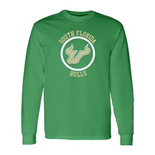 South Florida Bulls Distressed Circle Logo Long Sleeve T-Shirt - Irish Green