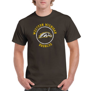 Western Michigan Distressed Circle Logo - Dark Chocolate
