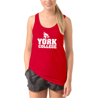 York College Cardinals Basic Block Heavy Cotton Tank Top - Red