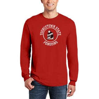 Youngstown Penguins Distressed Circle Logo Long Sleeve - Red