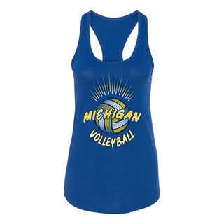 Michigan Volleyball Spike Racerback Tank Top - Royal