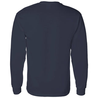 University of Southern Indiana Screaming Eagles Arch Logo Basic Cotton Long Sleeve T Shirt - Navy