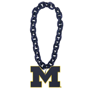 Michigan Block M Fan Chain - Blue