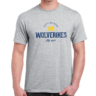 Michigan Wolverines Established Arch T Shirt - Sport Grey