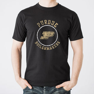 Distressed Circle Logo Purdue - Black