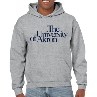 University of Akron Institutional Logo Hoodie - Sport Grey