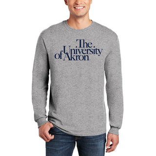 University of Akron Institutional Logo Long Sleeve - Sport Grey
