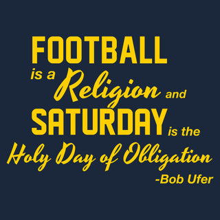 Football is a Religion University of Michigan NLA T Shirt - Midnight Navy