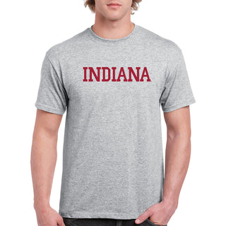 Indiana University Hoosiers Basic Block Short Sleeve T-Shirt - Sport Grey