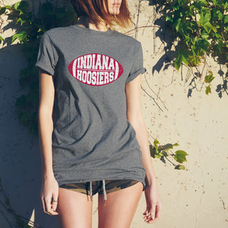 Indiana Faded Block Football - Premium Heather