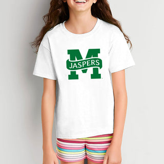 Manhattan College Jaspers Primary Logo Short Sleeve Youth T Shirt - White