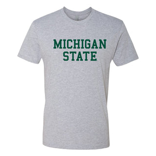 Michigan State University Spartans Basic Block Short Sleeve T Shirt - Heather Grey